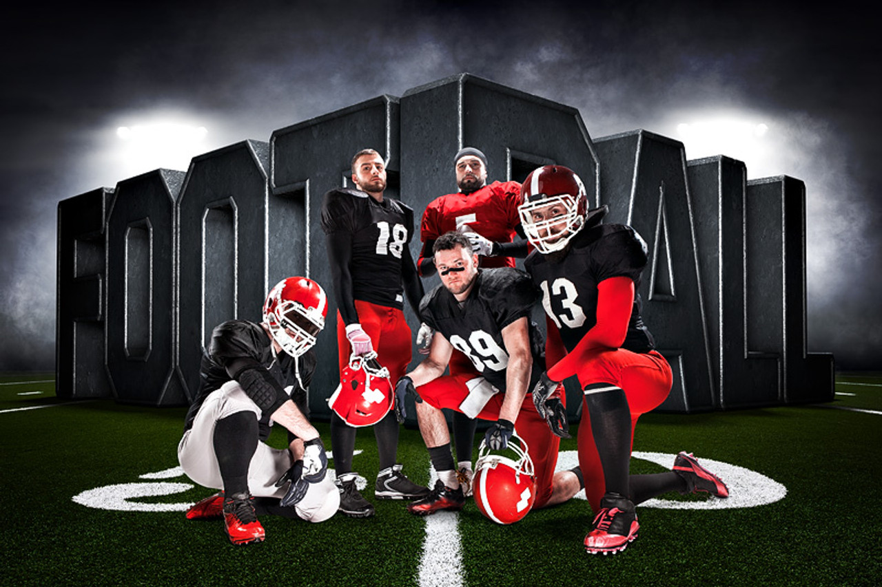 PLAYER & TEAM BANNER PHOTO TEMPLATE - SURREAL FOOTBALL - CUSTOM PHOTOSHOP LAYERED SPORTS TEMPLATE