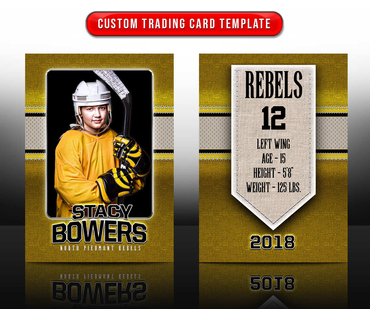 SPORTS TRADING CARDS AND 5X7 TEMPLATE - STITCHED