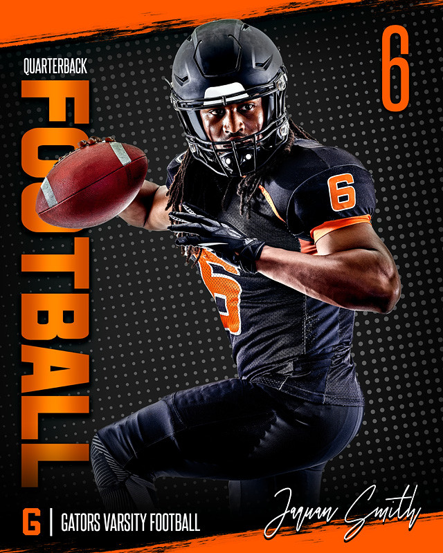 16x20 MULTI-SPORT POSTER TEMPLATE - HALFTONE GRUNGE - CUSTOM PHOTOSHOP LAYERED SPORTS TEMPLATE