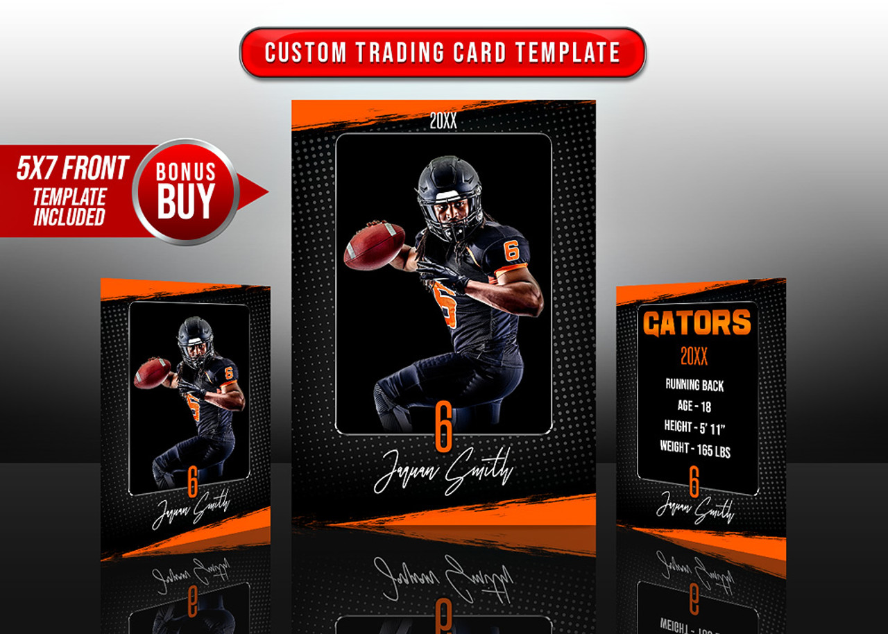Multi-Sport Custom Trading Cards and 5x7 Template - Halftone Grunge multi-sport-custom-trading-cards-and-5x7-template-halftone-grunge