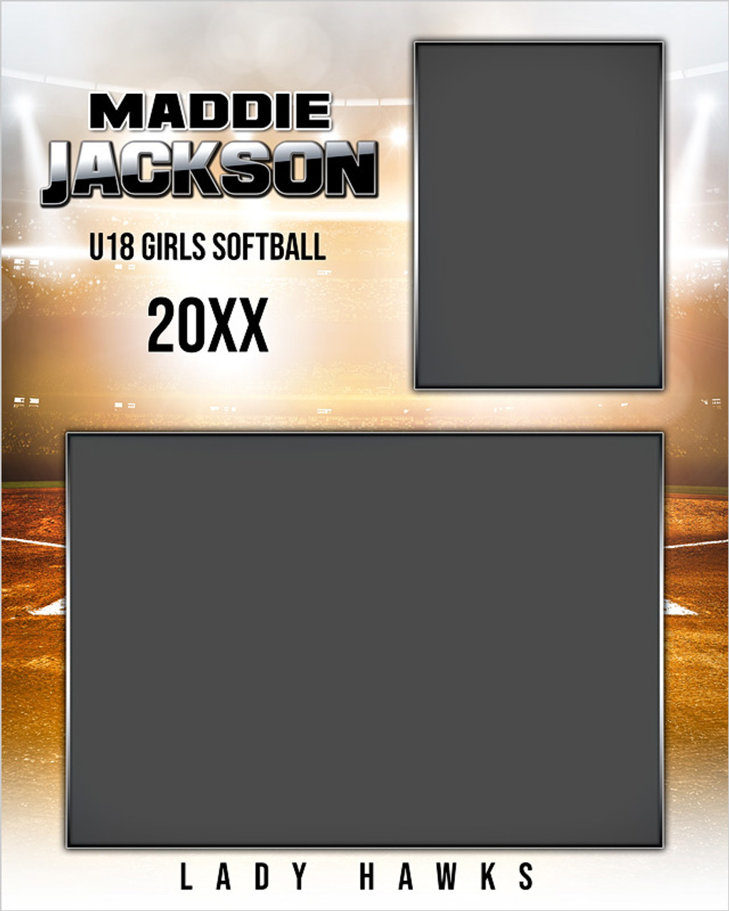 MEMORY MATE - VERTICAL - HI KEY SOFTBALL - CUSTOM PHOTOSHOP LAYERED MEMORY MATE TEMPLATE