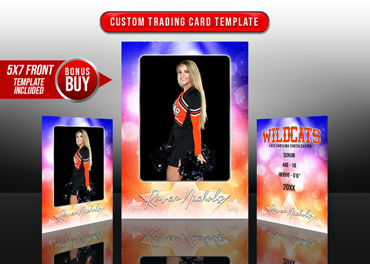 MULTI-SPORT TRADING CARDS AND 5X7 TEMPLATE - DREAMY BOKEH