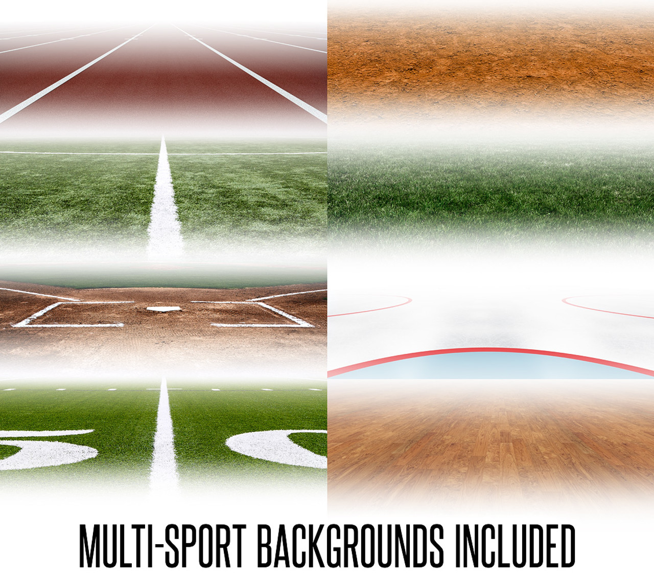 MULTI-SPORT BANNER PHOTO TEMPLATE - SPORTS FADE - CUSTOM PHOTOSHOP LAYERED SPORTS TEMPLATE