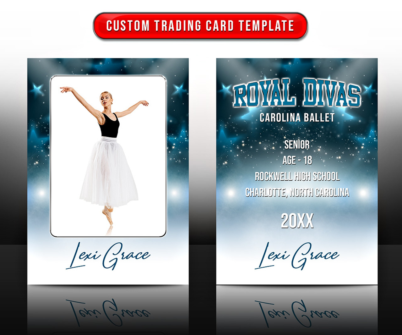 MULTI-SPORT TRADING CARDS AND 5X7 TEMPLATE - MYSTICAL STARS