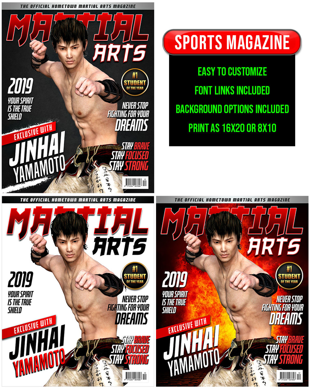 SPORTS MAGAZINE TEMPLATE - PHOTOSHOP LAYERED SPORTS TEMPLATE