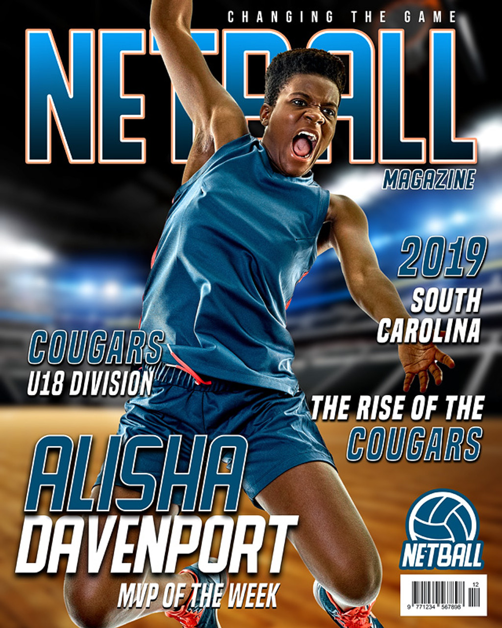 SPORTS MAGAZINE TEMPLATE - PHOTOSHOP LAYERED SPORTS TEMPLATE