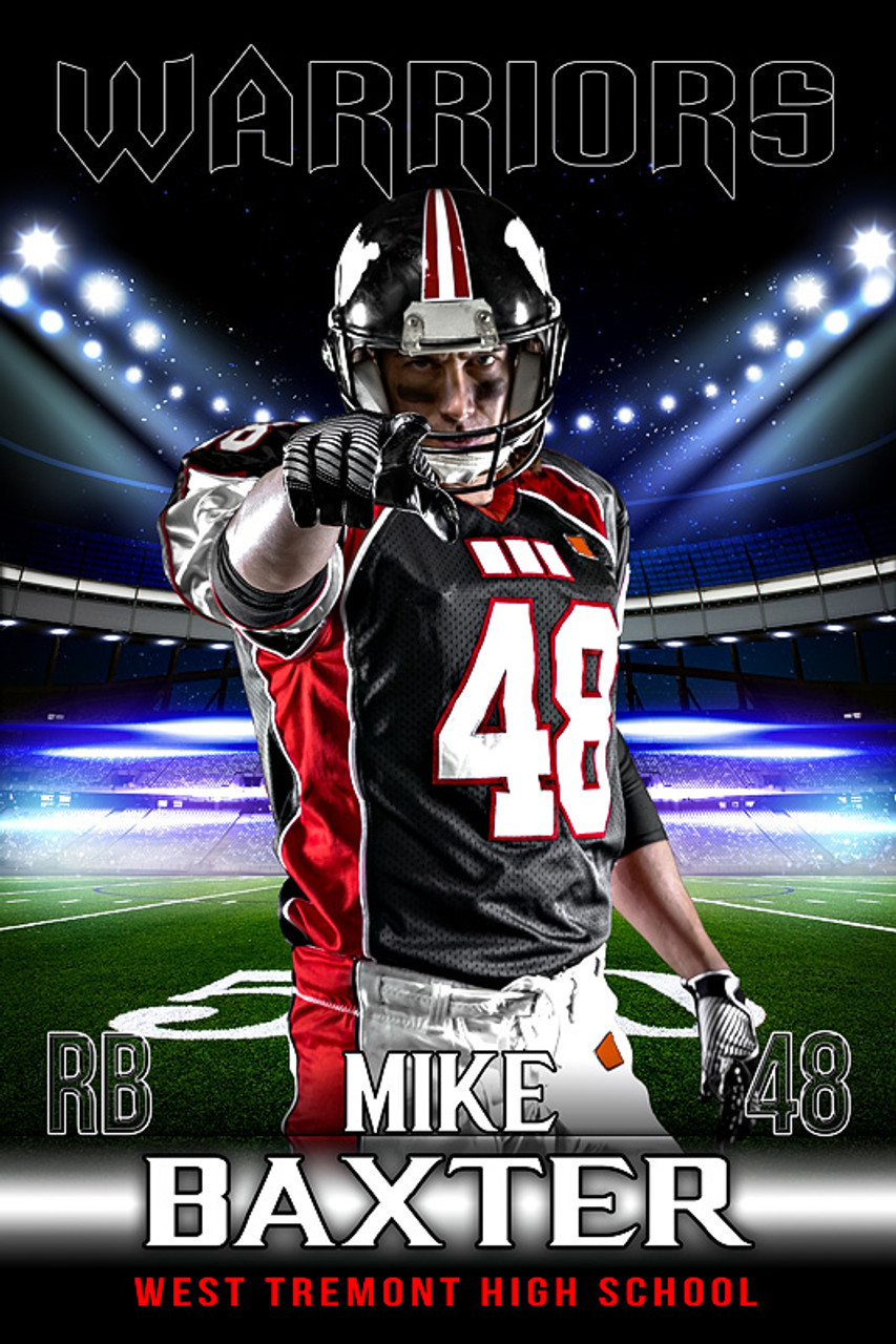 PLAYER BANNER PHOTO TEMPLATE - STADIUM LIGHTS FOOTBALL