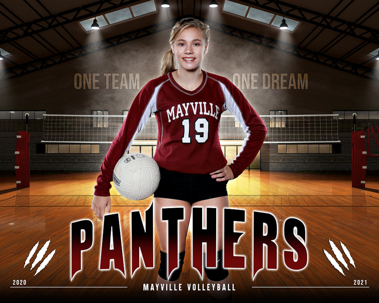 SPORTS POSTER PHOTO TEMPLATE - MAYVILLE - LAYERED PHOTOSHOP SPORTS TEMPLATE