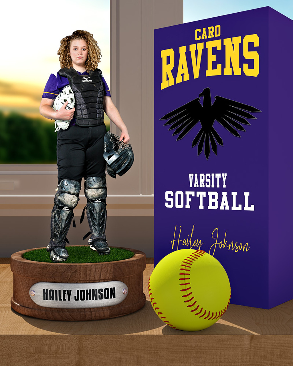 SPORTS POSTER PHOTO TEMPLATE - BASEBALL - SOFTBALL DISPLAY - LAYERED PHOTOSHOP SPORTS TEMPLATE