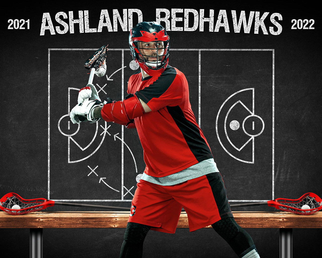 16x20 SPORT POSTER PHOTO TEMPLATE - LACROSSE CHALK - CUSTOM PHOTOSHOP LAYERED SPORTS TEMPLATE