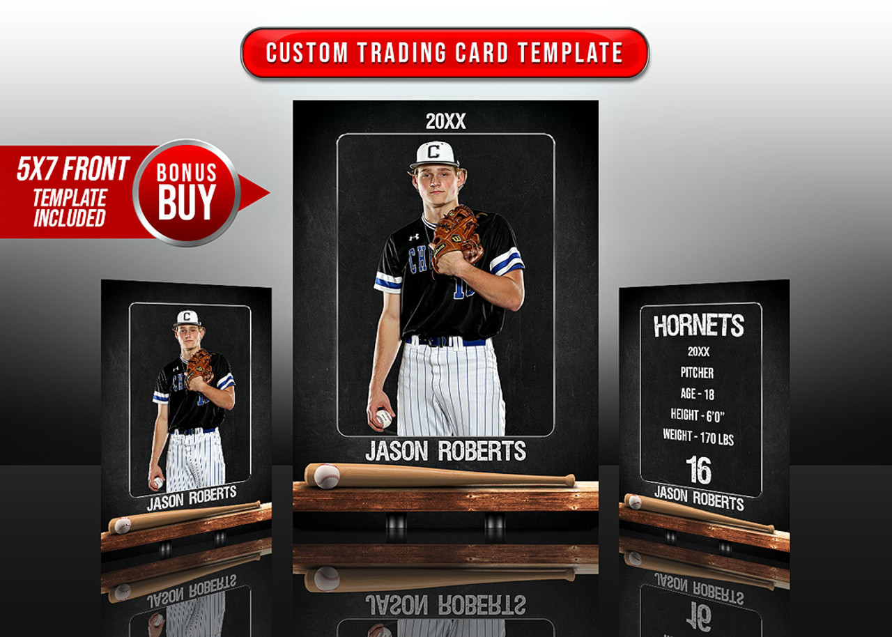 SPORTS TRADING CARDS AND 5X7 TEMPLATE - BASEBALL CHALK