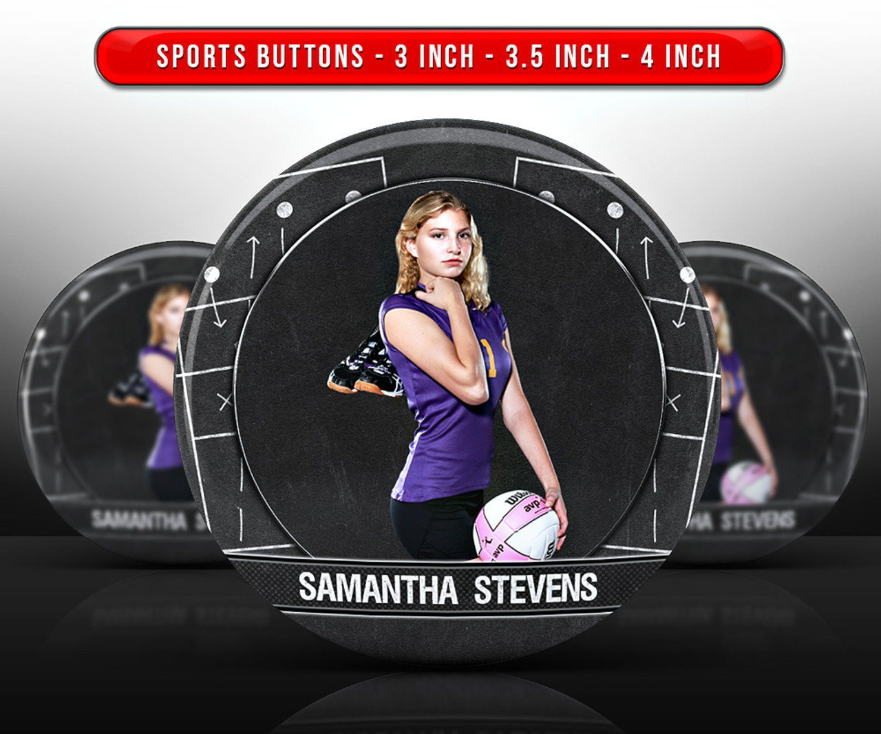 SPORTS PHOTO BUTTON TEMPLATES - VOLLEYBALL CHALK
