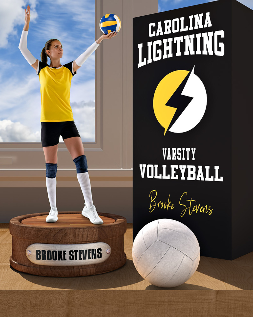 SPORTS POSTER PHOTO TEMPLATE - VOLLEYBALL DISPLAY - LAYERED PHOTOSHOP SPORTS TEMPLATE