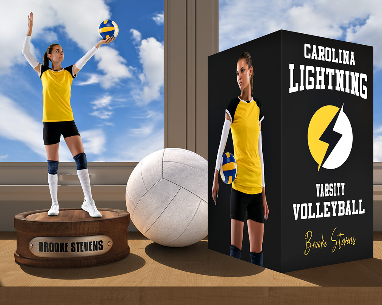 SPORTS POSTER PHOTO TEMPLATE - VOLLEYBALL DISPLAY - LAYERED PHOTOSHOP SPORTS TEMPLATE