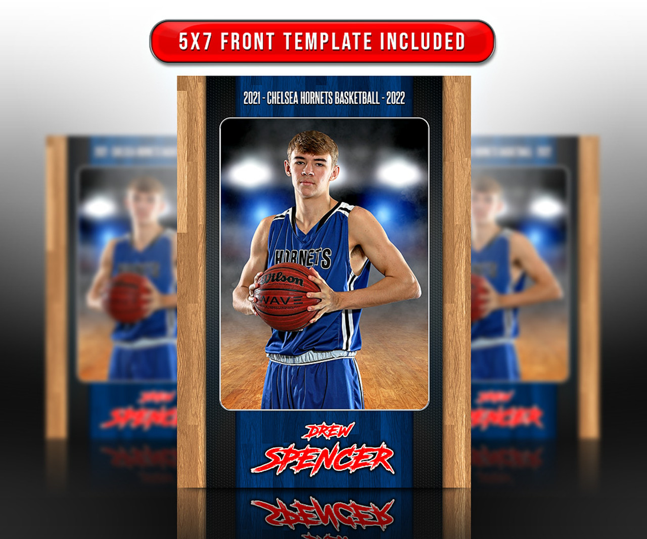 MULTI-SPORT TRADING CARDS AND 5X7 TEMPLATE - HARDWOODS