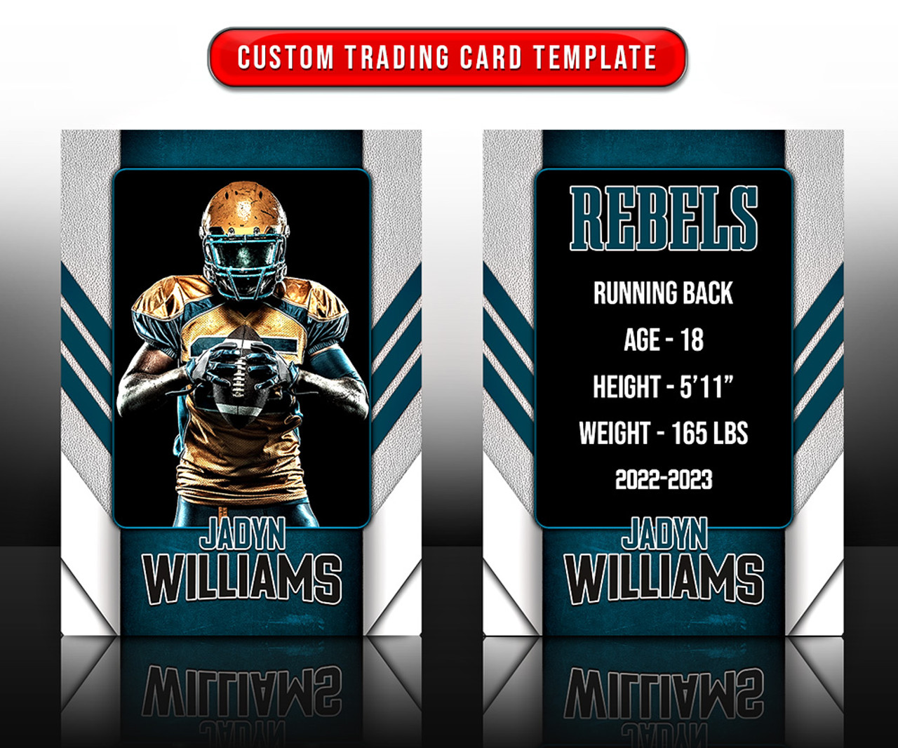 MULTI-SPORT TRADING CARDS AND 5X7 TEMPLATE - SLANTED EDGES