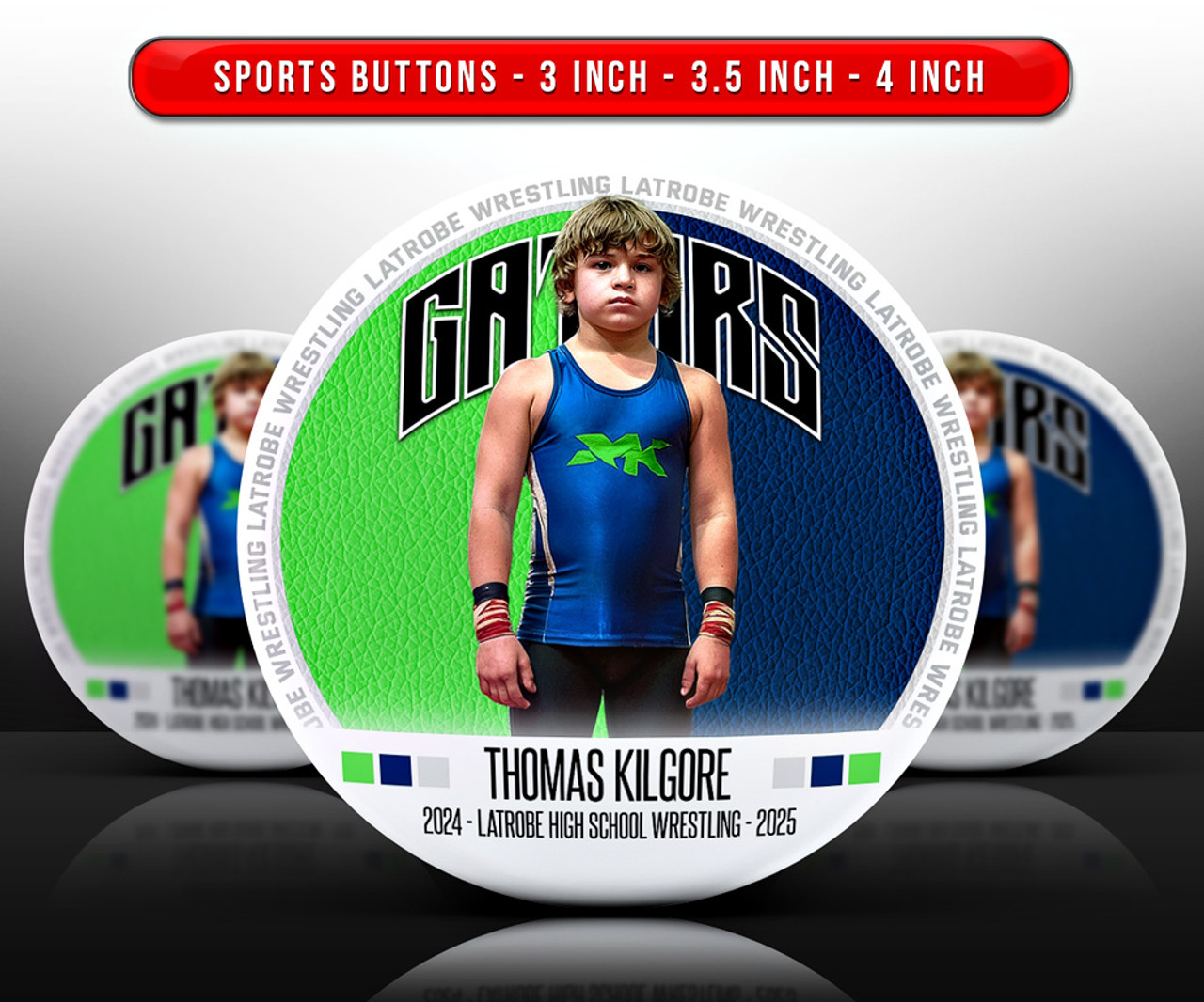 SPORTS PHOTO BUTTON TEMPLATES - ON THE SPOT