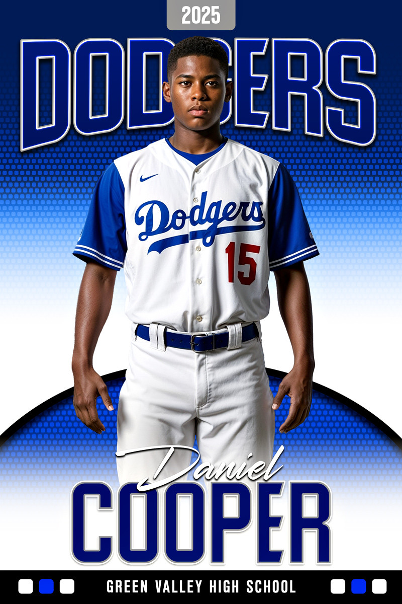 PLAYER BANNER PHOTO TEMPLATE - ROUNDED - CUSTOM PHOTOSHOP LAYERED SPORTS TEMPLATE