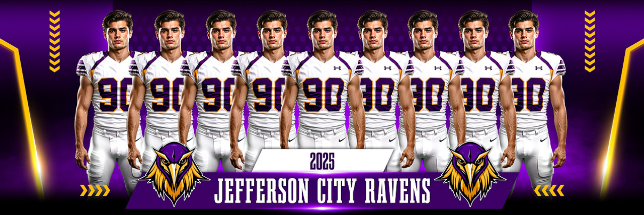 PANORAMIC SPORTS BANNER TEMPLATE - RAVEN - CUSTOM LAYERED PHOTOSHOP SPORTS TEMPLATE