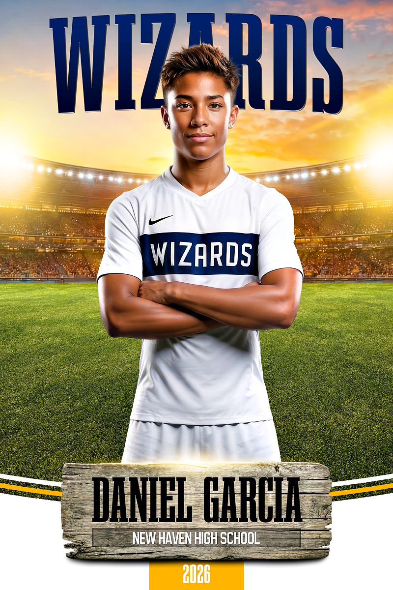 PLAYER BANNER PHOTO TEMPLATE -  UNDER THE LIGHTS - CUSTOM PHOTOSHOP LAYERED SPORTS TEMPLATE