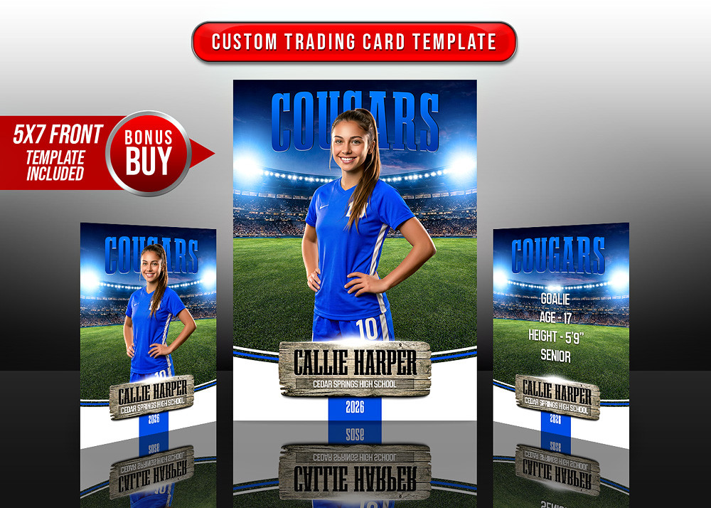 MULTI-SPORT TRADING CARDS AND 5X7 TEMPLATE - UNDER THE LIGHTS