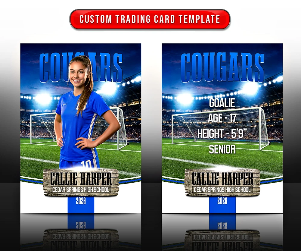MULTI-SPORT TRADING CARDS AND 5X7 TEMPLATE - SOCCER ARENA