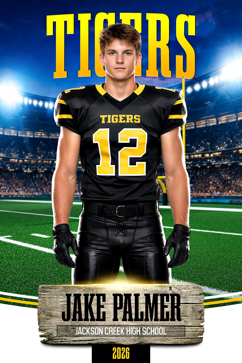 PLAYER BANNER PHOTO TEMPLATE -  FIELD OF LEGENDS - CUSTOM PHOTOSHOP LAYERED SPORTS TEMPLATE