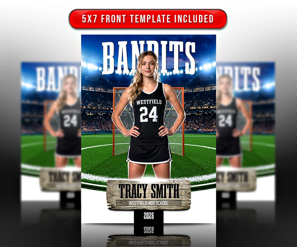 MULTI-SPORT TRADING CARDS AND 5X7 TEMPLATE - LAX