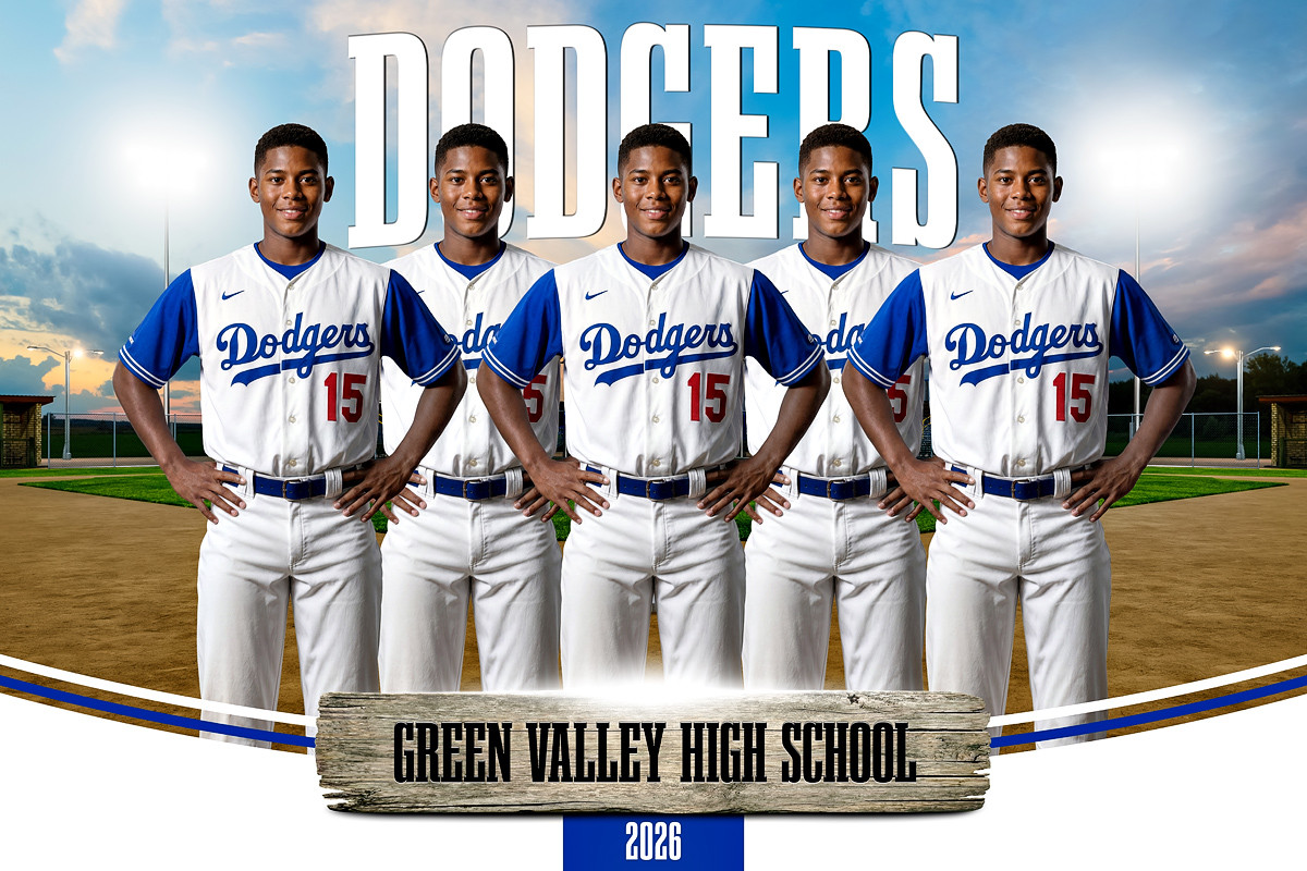 16x20 PHOTO TEMPLATE - BALLPARK CLASSIC - CUSTOM PHOTOSHOP LAYERED SPORTS TEMPLATE