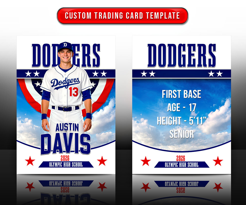 TRADING CARDS AND 5X7 TEMPLATE - ALL AMERICAN