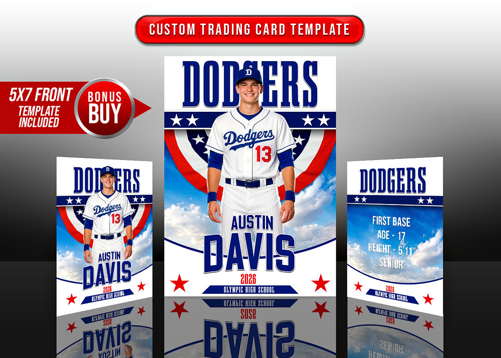 TRADING CARDS AND 5X7 TEMPLATE - ALL AMERICAN