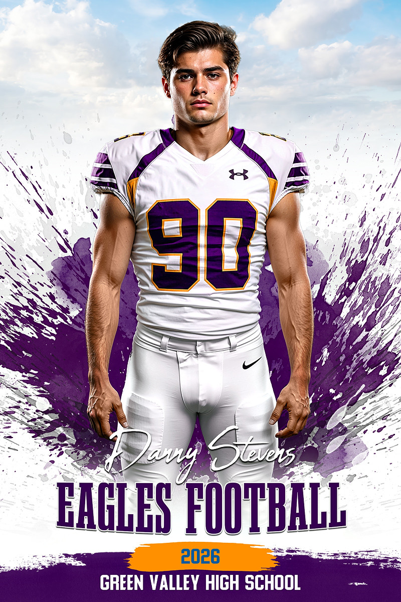 SPORTS PHOTO TEMPLATE - SURGE - CUSTOM PHOTOSHOP LAYERED SPORTS TEMPLATE
