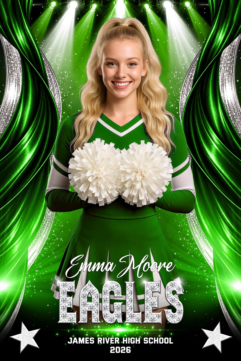 SPORTS PHOTO TEMPLATE - SHOWSTOPPER - CUSTOM PHOTOSHOP LAYERED SPORTS TEMPLATE