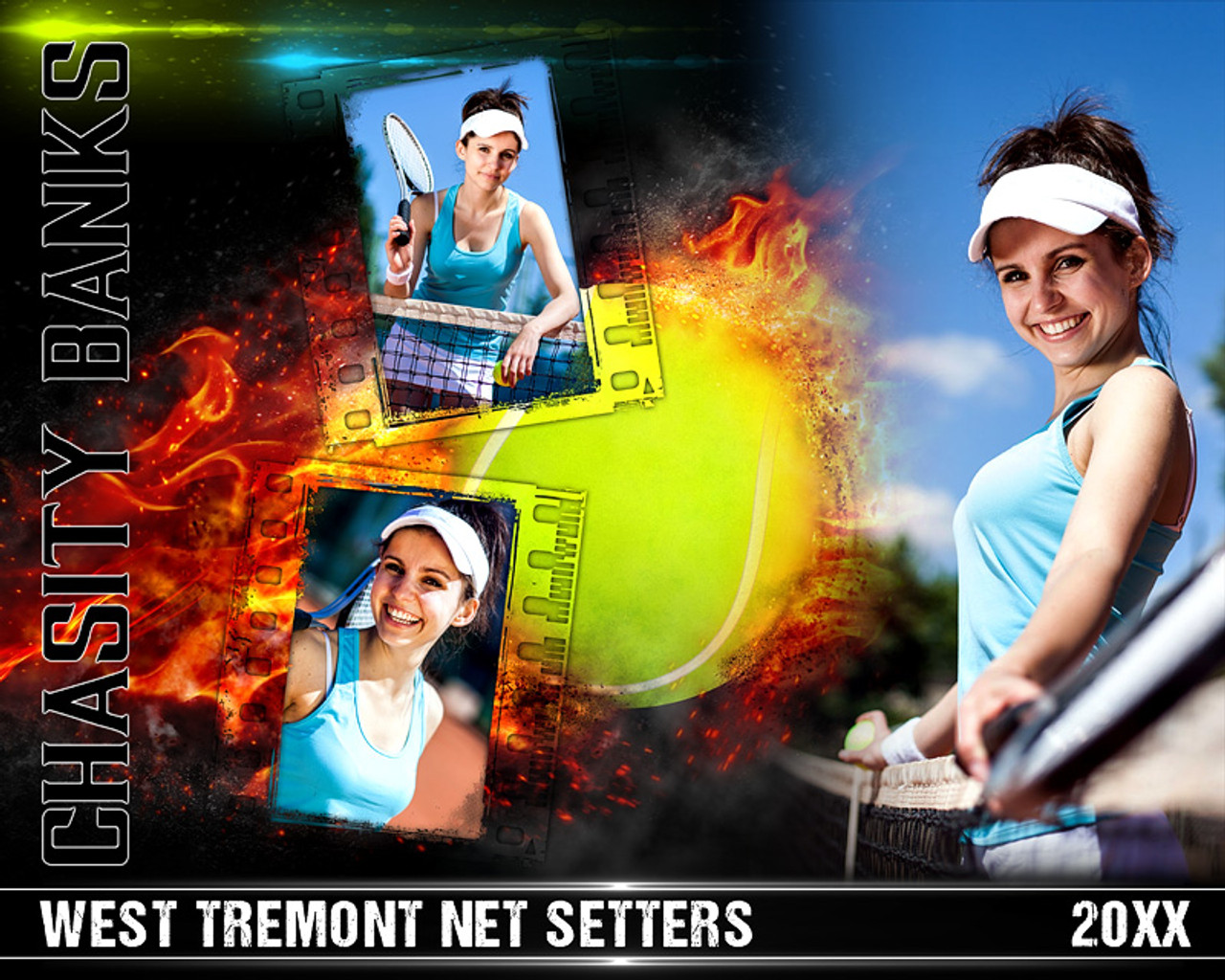 TENNIS PHOTO COLLAGE - ON FIRE