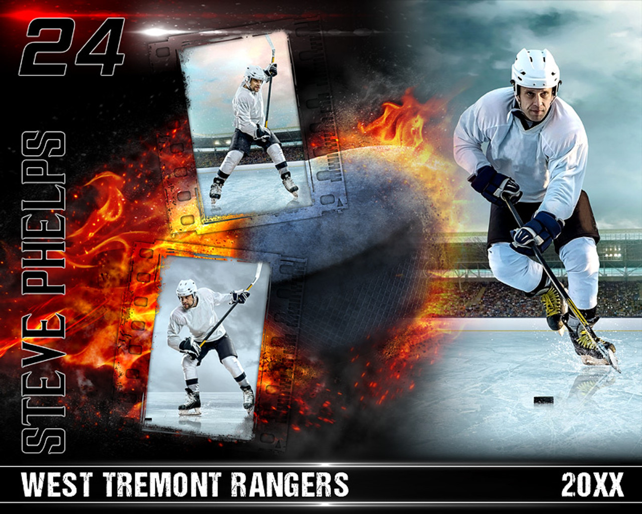 HOCKEY PHOTO COLLAGE - ON FIRE