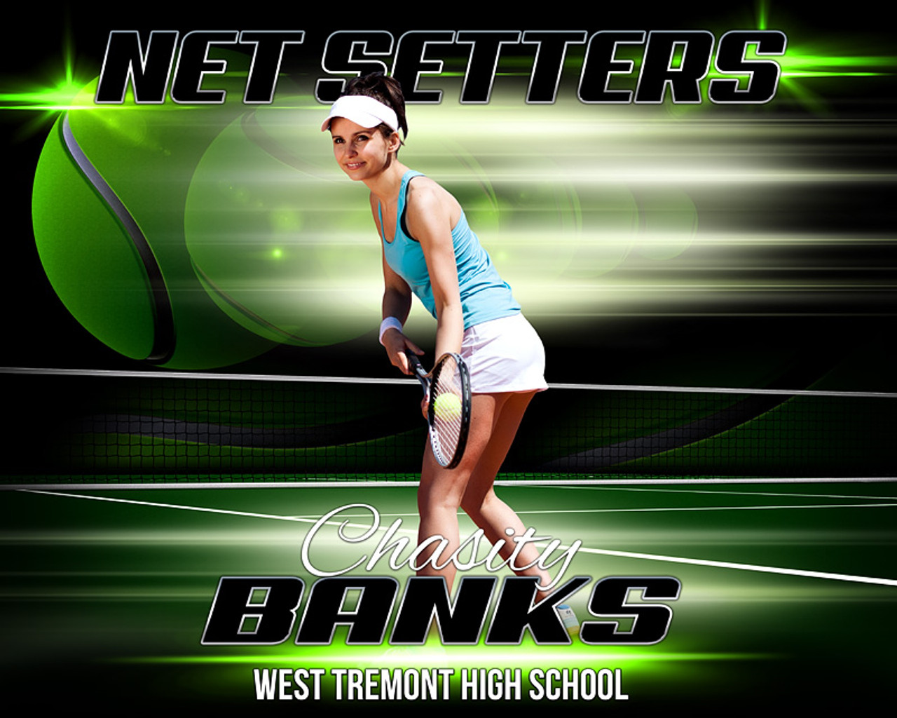 SPORTS POSTER PHOTO TEMPLATE - HORIZONTAL - TENNIS