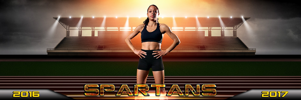 PANORAMIC SPORTS BANNER TEMPLATE - TRACK SUNRISE