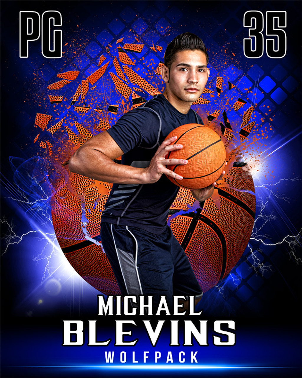 SPORTS POSTER PHOTO TEMPLATE - SHATTERED BASKETBALL