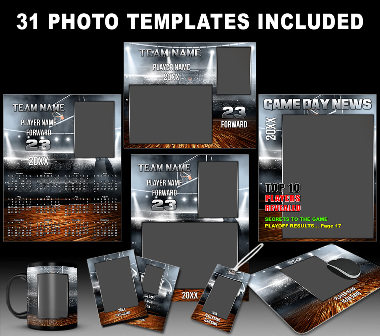 BASKETBALL - STADIUM COLLECTION - PHOTOSHOP SPORTS TEMPLATES