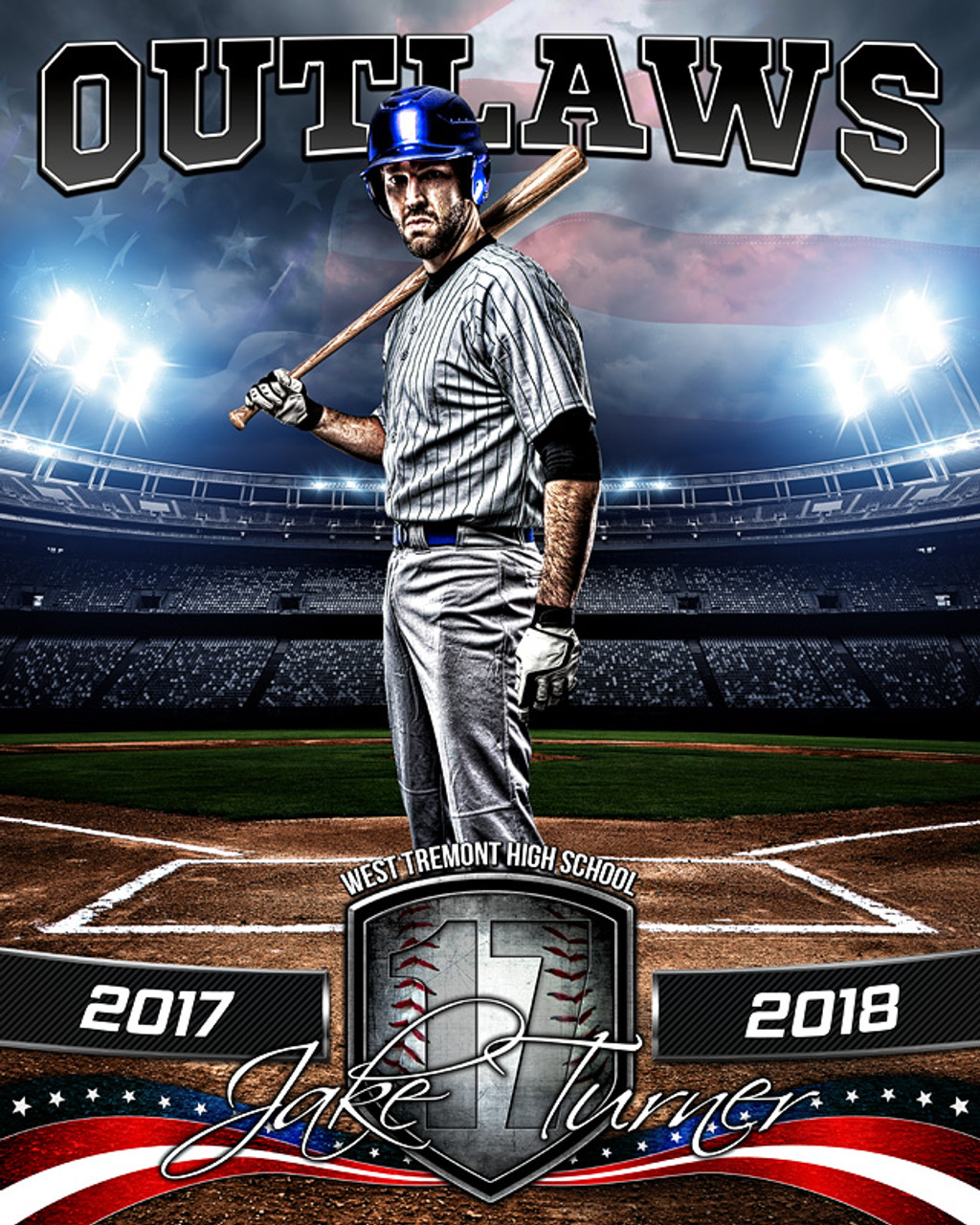 SPORTS POSTER PHOTO TEMPLATE - AMERICAN BASEBALL - PHOTOSHOP SPORTS TEMPLATE