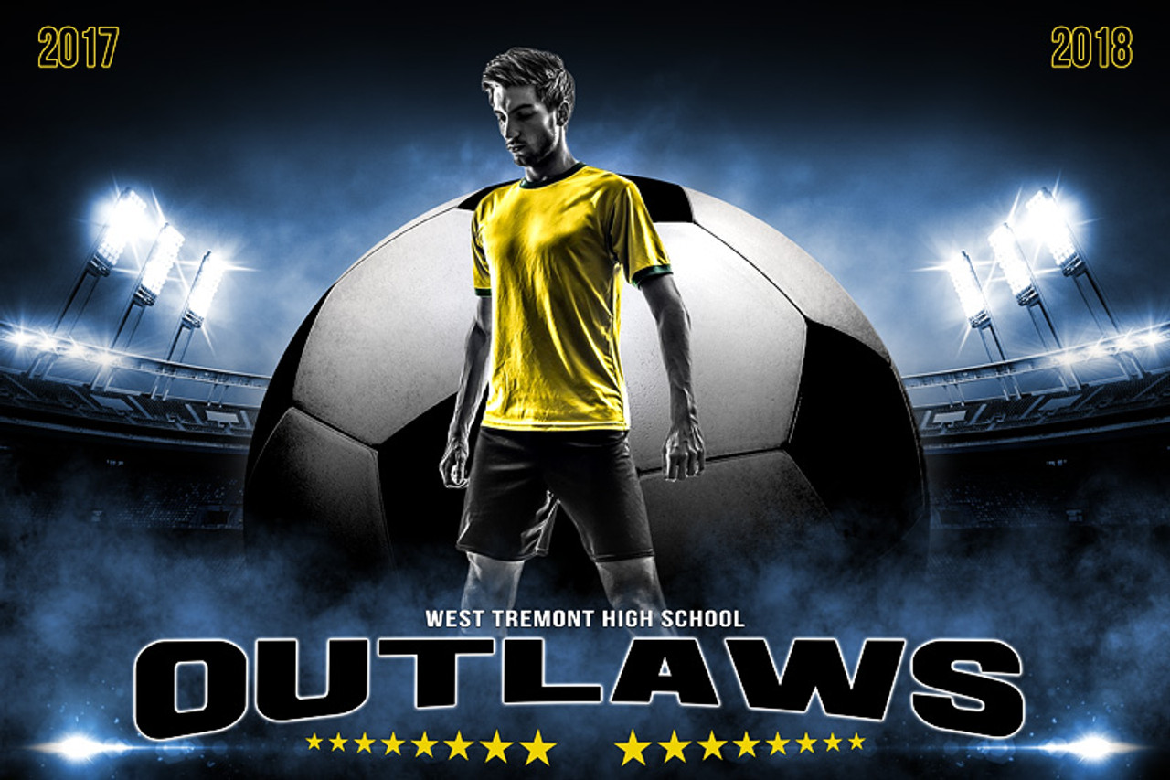 PLAYER BANNER PHOTO TEMPLATE - ALL STAR SOCCER - PHOTOSHOP SPORTS TEMPLATE