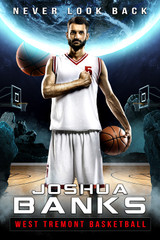 PLAYER BANNER PHOTO TEMPLATE - SPACE BASKETBALL - PHOTOSHOP LAYERED SPORTS TEMPLATE