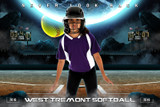 PLAYER & TEAM BANNER PHOTO TEMPLATE - SPACE SOFTBALL - PHOTOSHOP LAYERED SPORTS TEMPLATE