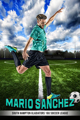 PLAYER BANNER PHOTO TEMPLATE - CENTER CIRCLE - PHOTOSHOP LAYERED SPORTS TEMPLATE