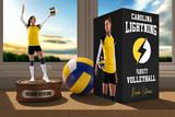 PLAYER BANNER PHOTO TEMPLATE - VOLLEYBALL DISPLAY