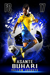 PLAYER BANNER PHOTO TEMPLATE - SHATTERED SOCCER BALL