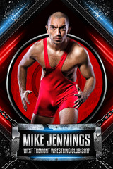 PLAYER BANNER PHOTO TEMPLATE - CHAINED METAL - WRESTLING - PHOTOSHOP SPORTS TEMPLATE