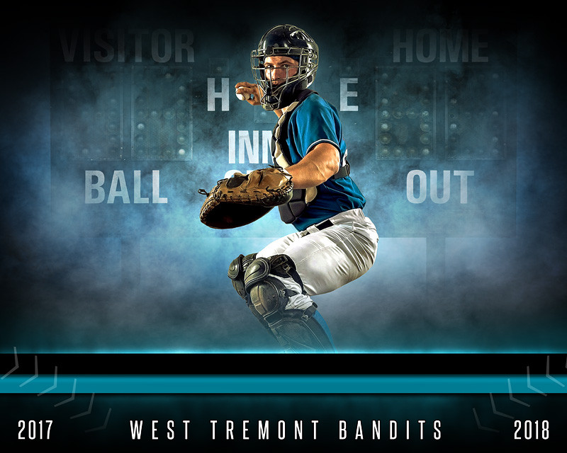 Sports Poster Photo Template - Fantasy Baseball - Photoshop Sports Template