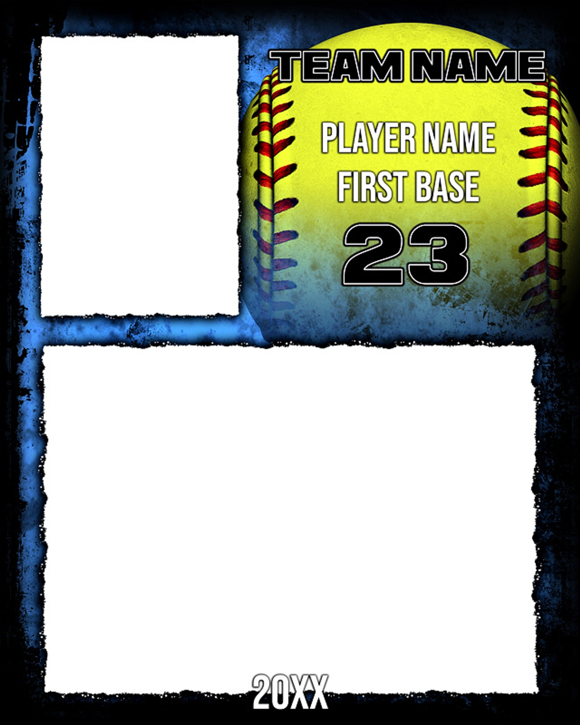 Softball Memory Mate Photo Template Softball Grunge Photoshop