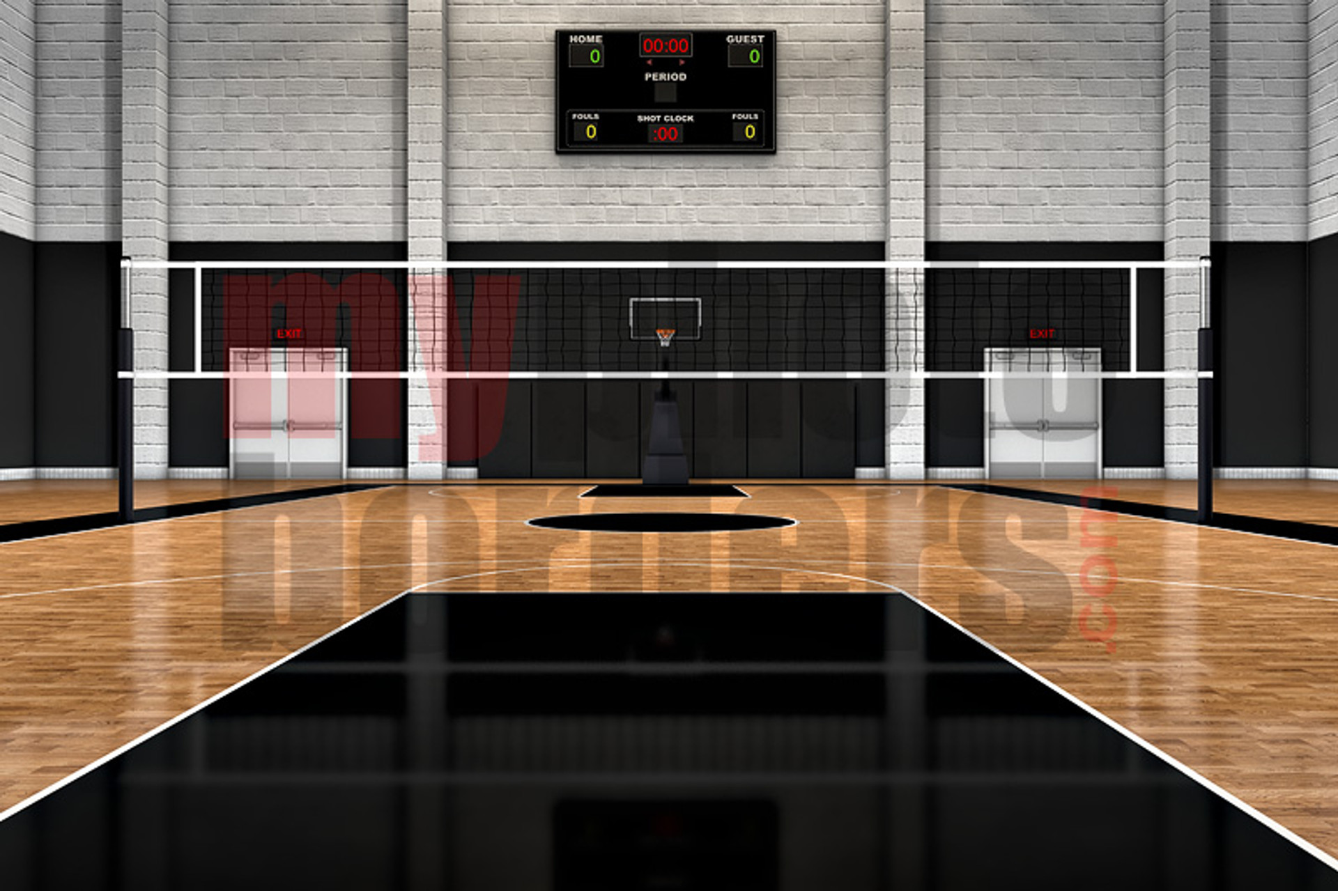 Digital Sports Background - Volleyball Court